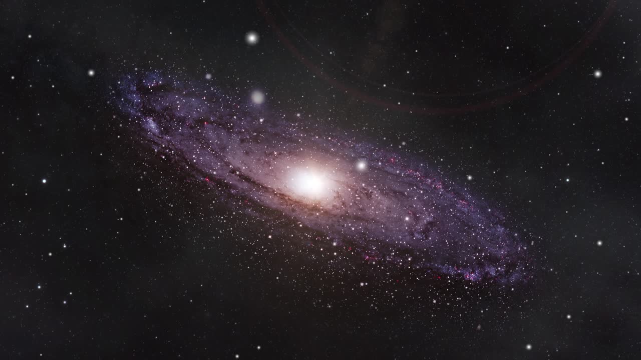 중심에 빛의 중심을 두고 우주를 돌고 있는 은하