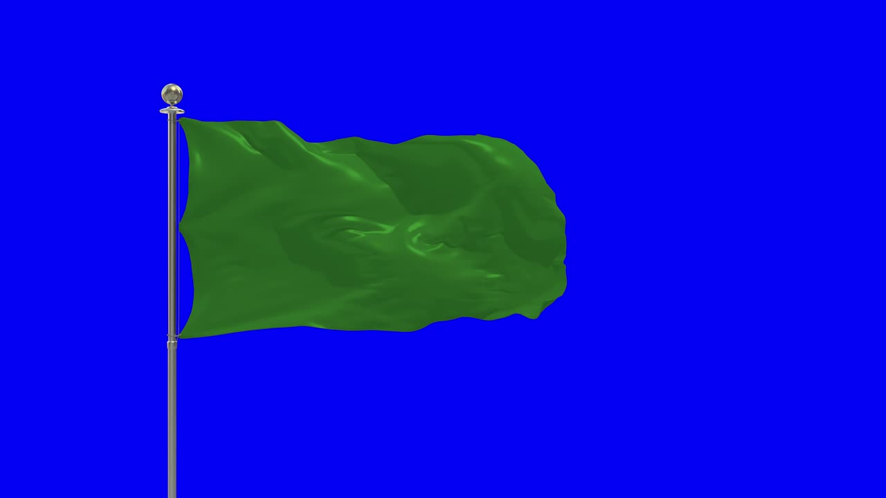 ilustración l3d de la bandera ondeando en un poste con croma