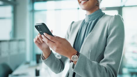 professional businesswoman using smartphone in modern office
