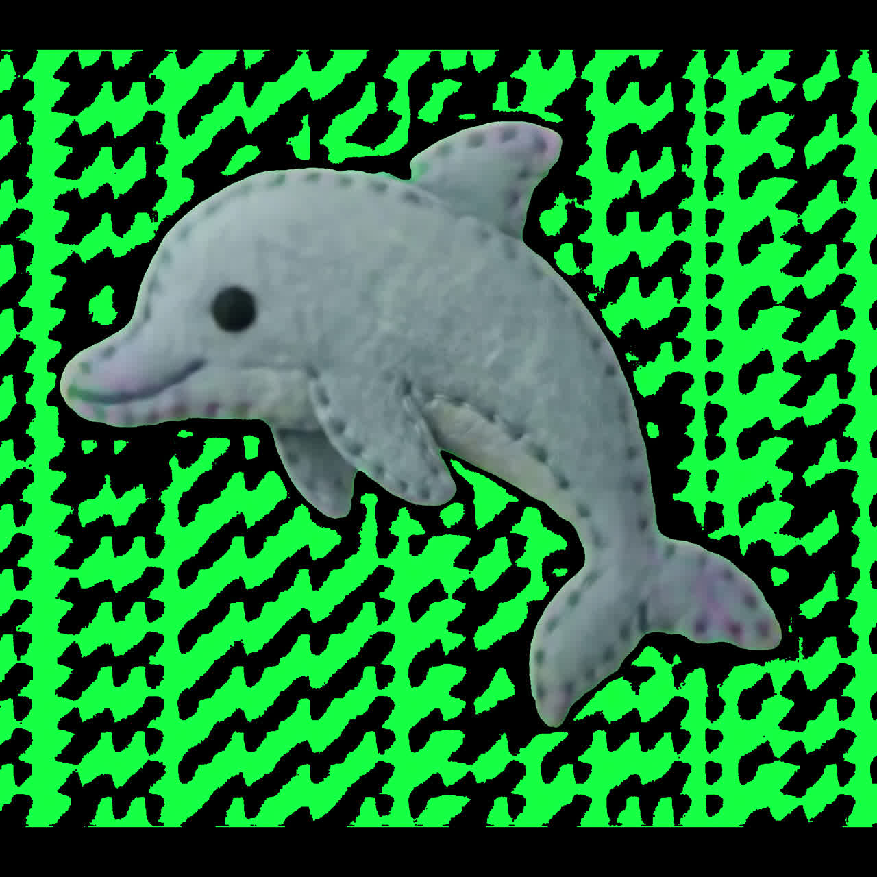 Cute plush dolphin toy animation isolated asset, transparent 4K video, alpha channel, ProRes 4444