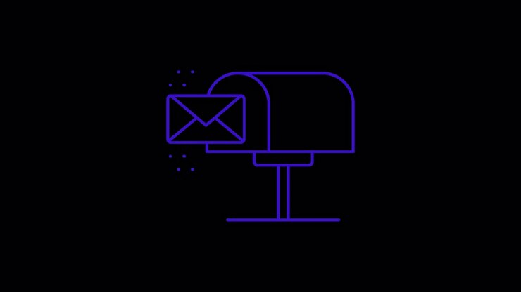 Animated Line Icon of Mailbox with Sending Envelope