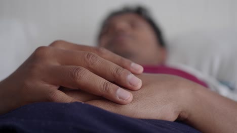 close-up of a man sleeping peacefully