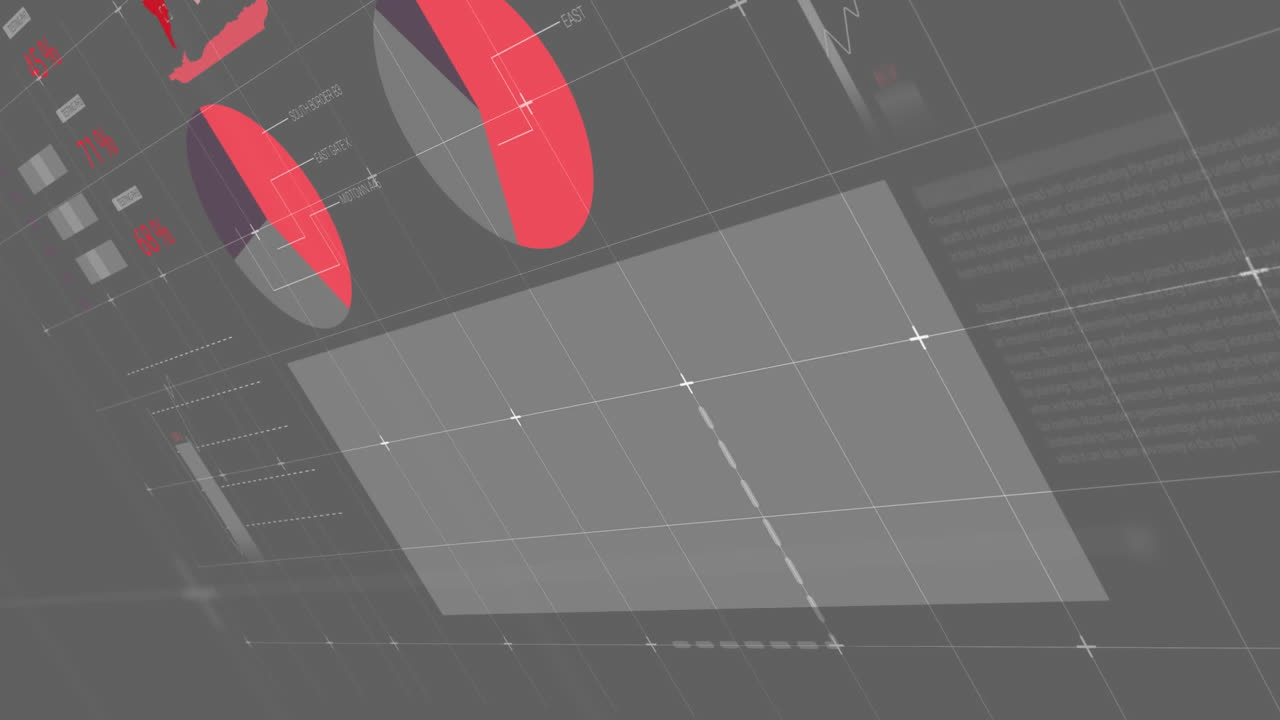 Animation of data processing in grey background