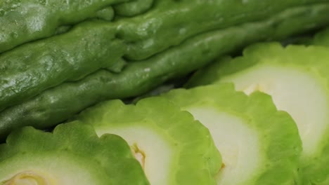 closeup of bitter melon slices