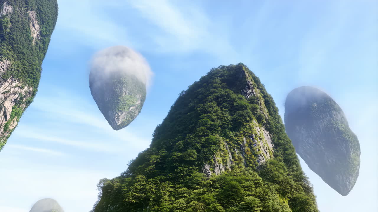 Otherworldly Floating Islands in a Sky Landscape