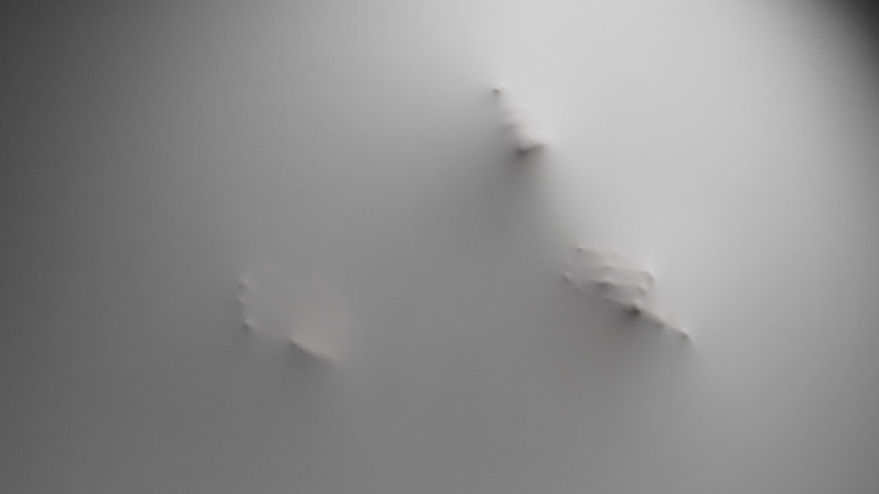 A creepy silhouette of a woman appears from the white surface