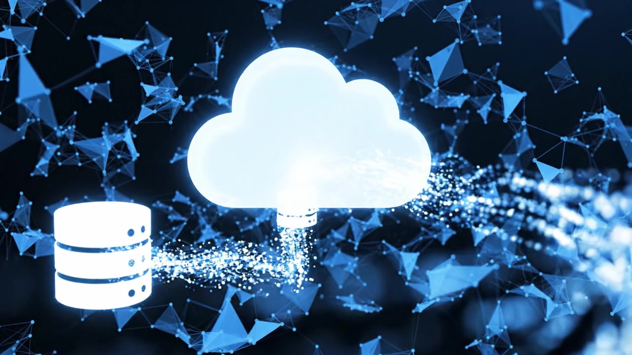 Visual Representation of Data Transfer Between a Database and Cloud Storage, Illustrating the Connection and Flow of Information in a Digital Environment