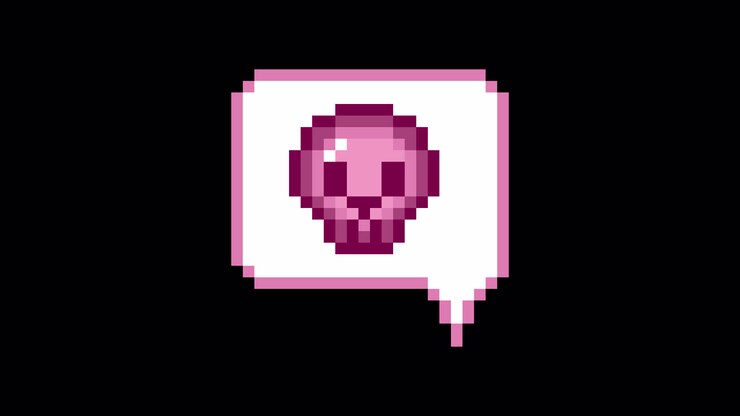 Animazione pixel art icona fumetto teschio (1)