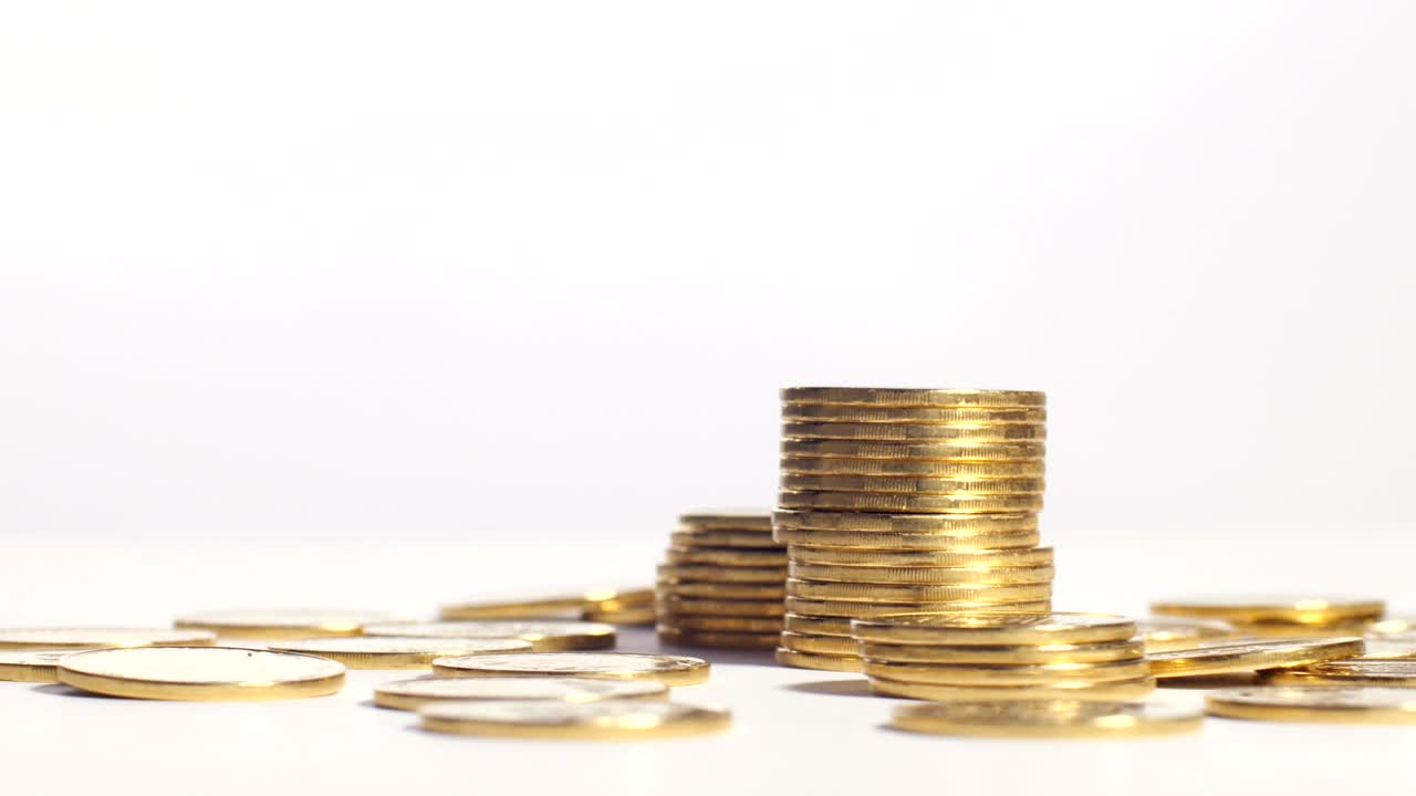 Columns of golden coins