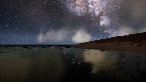 milky way galaxy over tropical island