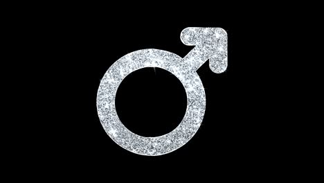 female sign gender icon shining glitter loop blinking particles .