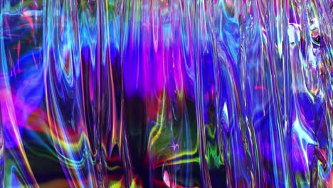 la tela transparente del arco iris se balancea en el viento. color rosa azul. textura. primer plano. animación 3d