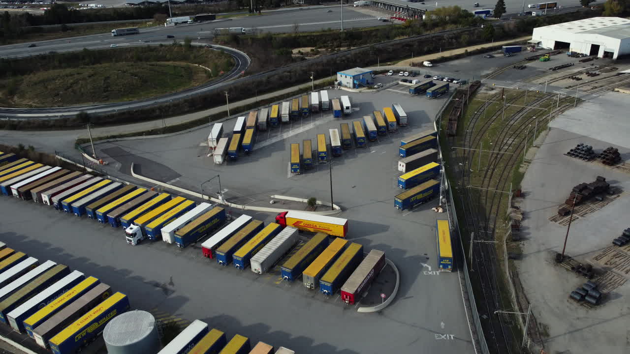 Trucking and Cargo Yard Aerial View