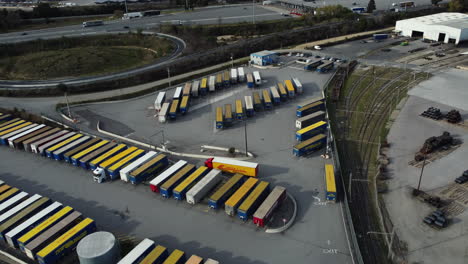trucking and cargo yard aerial view
