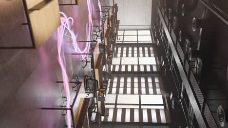 espacio de trabajo moderno con iluminación ambiental vertical