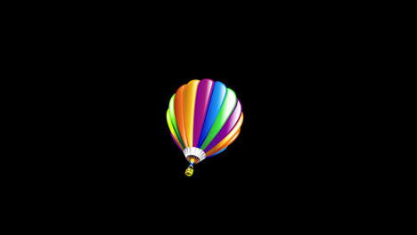 Heißluftballon-Symbol-Loop-Animationsvideo,-Transparenter-Hintergrund-Mit-Alphakanal
