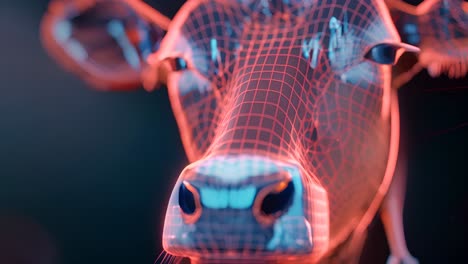 3D Wireframe Cow Head