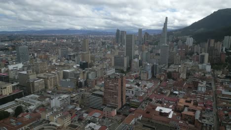 aerial panoramic view of bogota city colombia andean mountain town south america downtown landscape