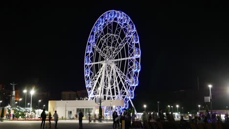 Ferris wheel in the night city with copy space