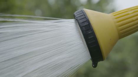 close up of water coming out of garden hose
