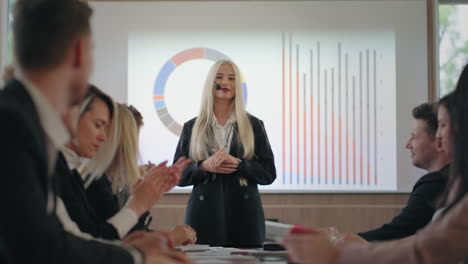 business-partners-and-colleagues-are-cheering-and-applauding-female-speaker-business-conference