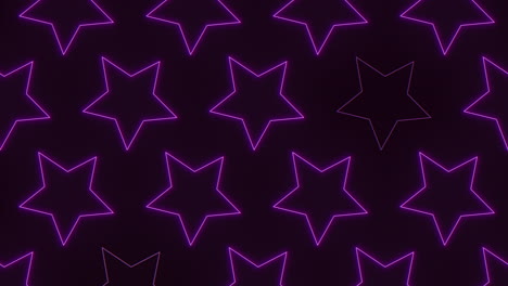 Seamless-neon-purple-stars-pattern-in-rows-on-black-gradient