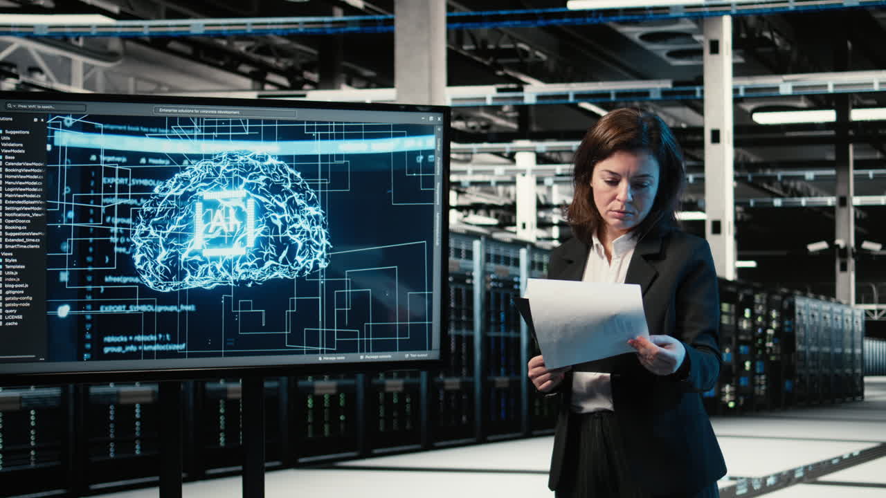 Optimizing Equipment Rigs, Ai And Smiling Engineer In Data Center