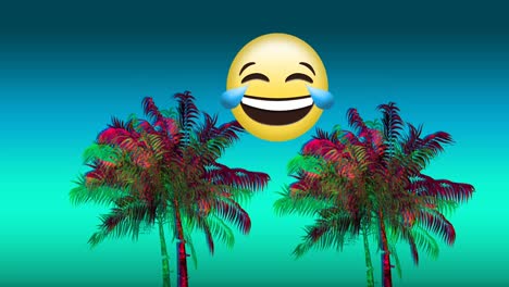 Emoji-Und-Bunte-Palmen-4k