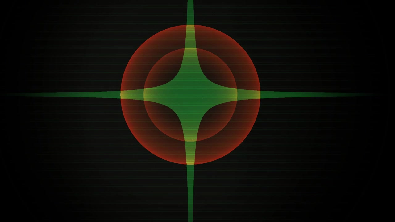 Pulsing Red Circle and Green Cross Abstract Motion Graphic