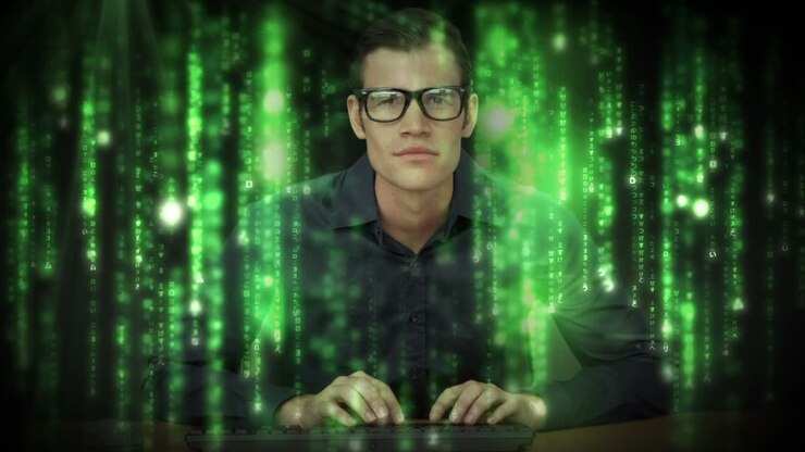 A man using a new interface in the future