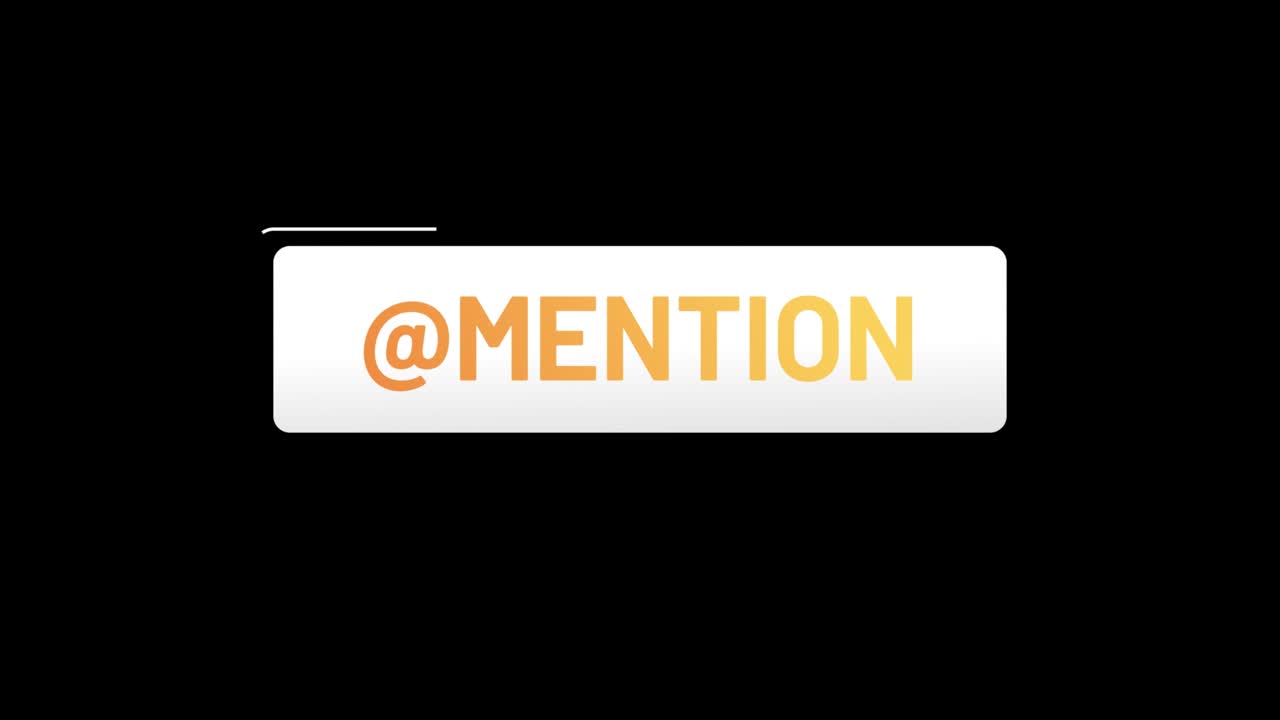 Social media mention animation on video isolated alpha matte and green background