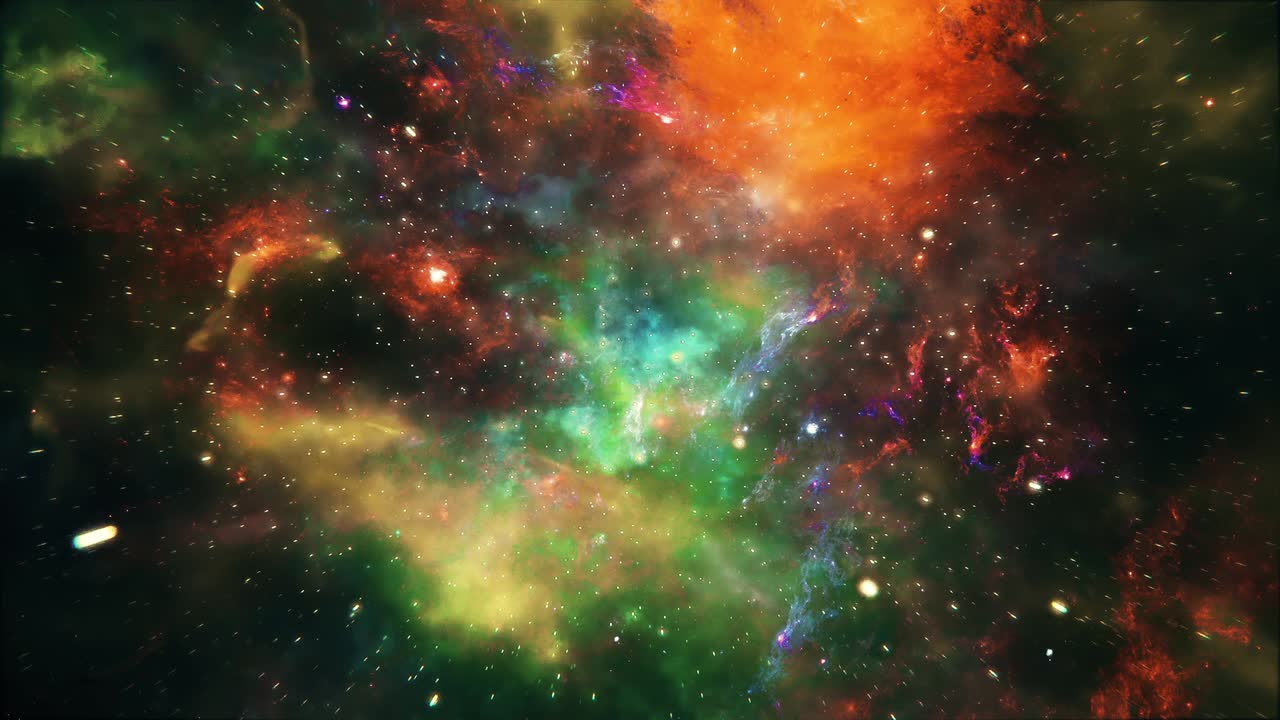 animación de bucle sin problemas de volar a través de las estrellas y nebulosas