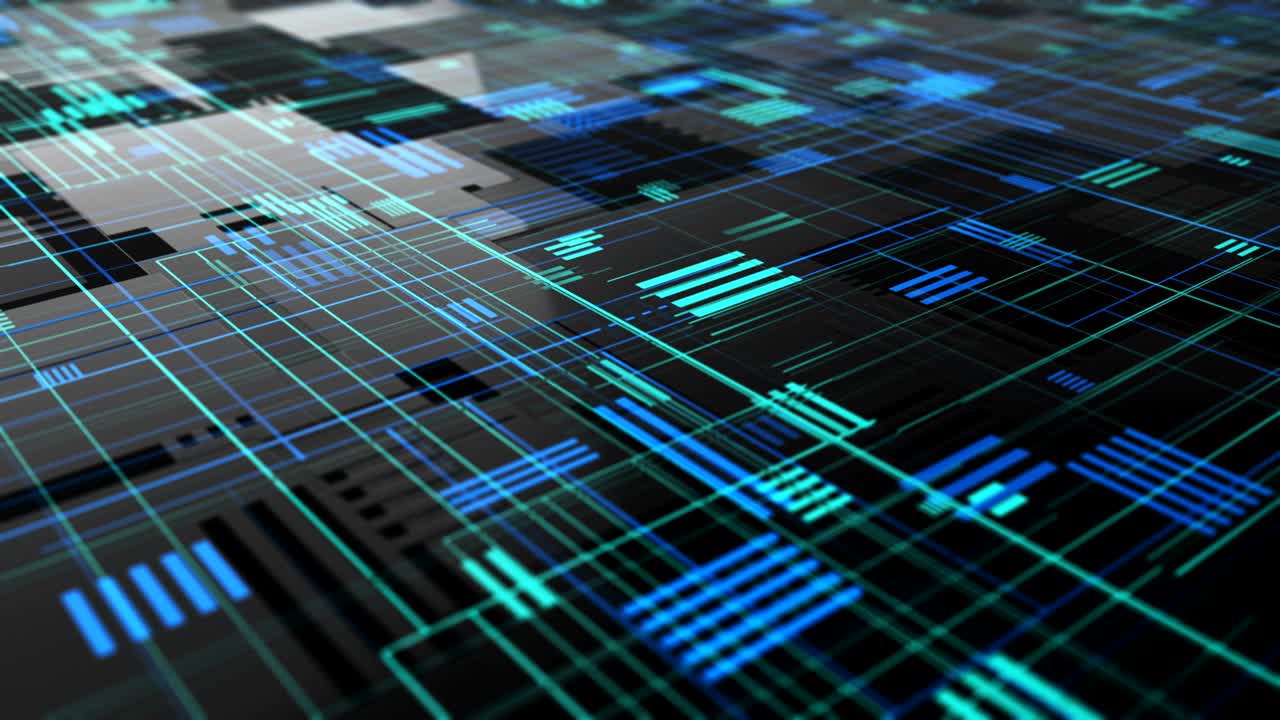 fondo de tecnología digital de alta tecnología abstracta. animación 3d de bucle sin costuras.