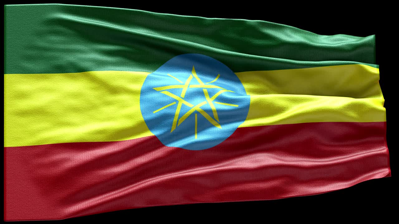 4k bandera muy detallada de etiopía - bandera de etiopía alto detalle - bandera nacional de etiopía patrón de onda elementos en bucle