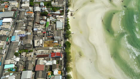 thai nathon town building constructions in low tide coast