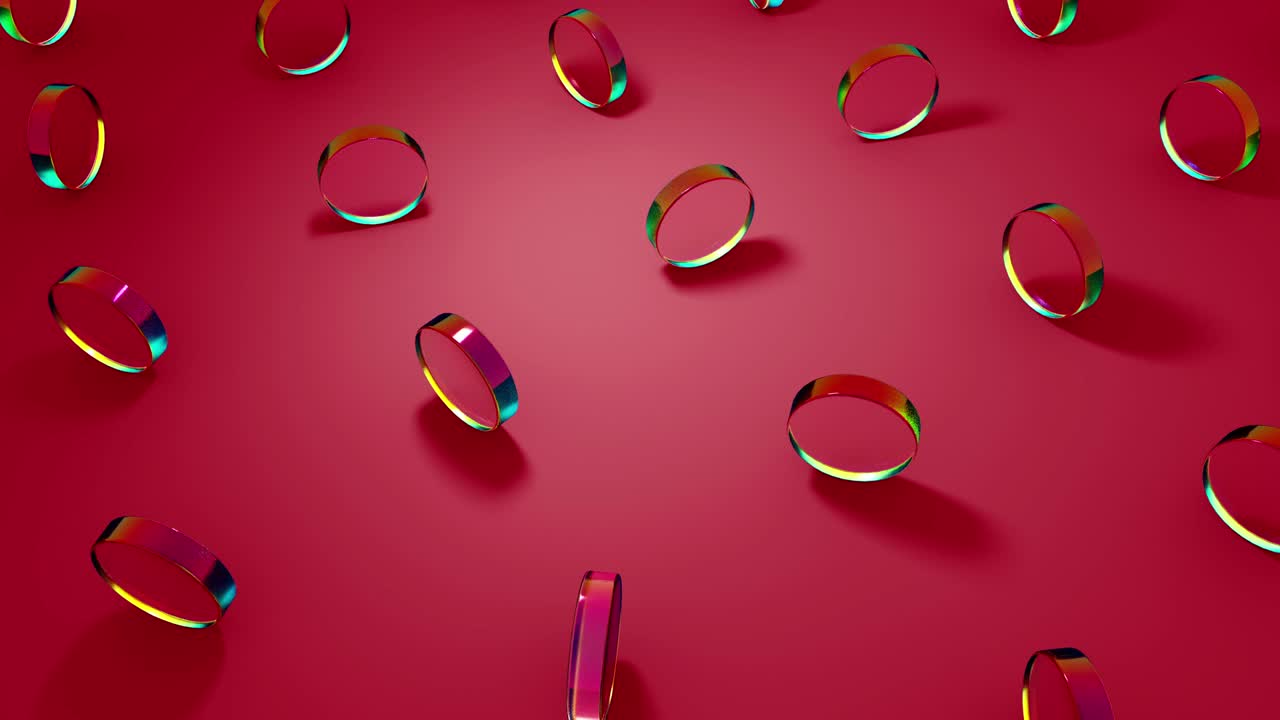 은 배경에서 회전하는 크리스탈 유리 둥근 물체의 3d 컴퓨터 렌더링.