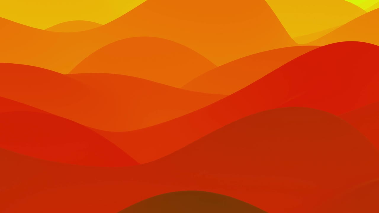 4k seamless loop, abstract fluid red yellow gradients, inner glow wavy surface. Beautiful warm color gradients as abstract liquid background, smooth animation. 3d in flat pleasant modern style 67