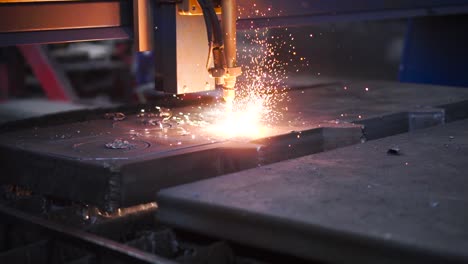plasma cutting machine in action