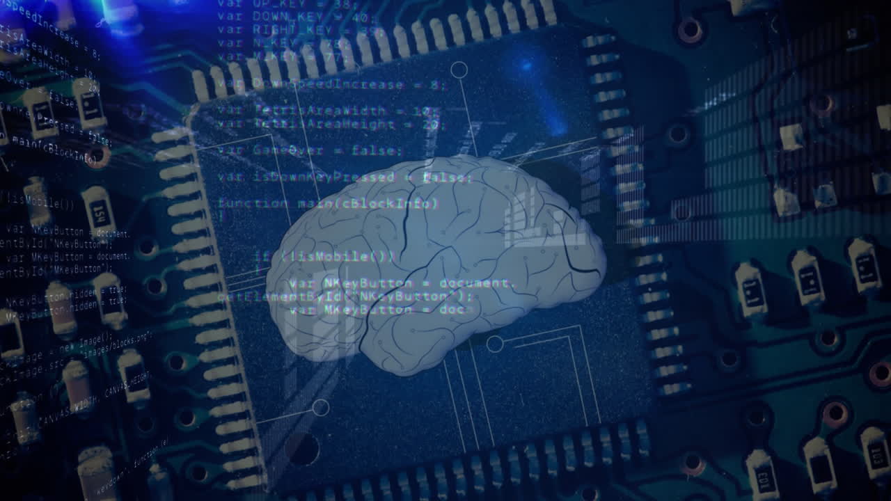 Animation of brain with technology and data processing