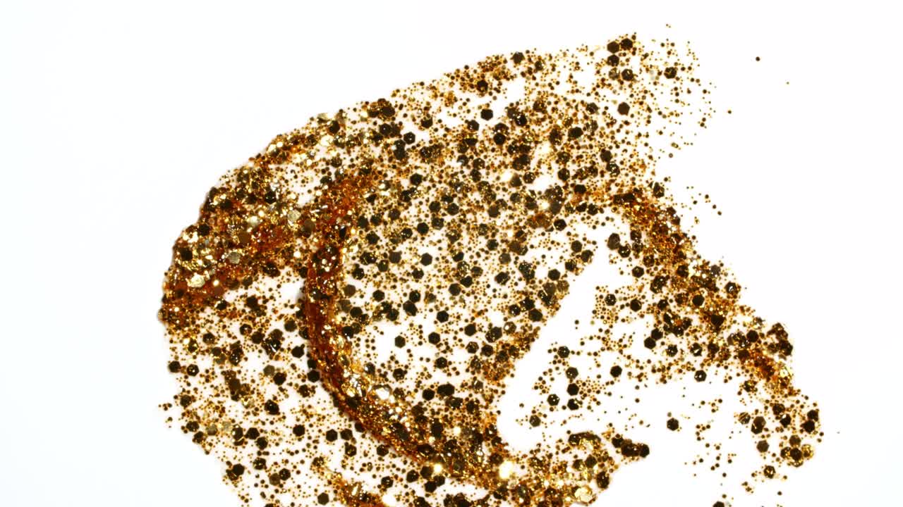 핑크색 바탕에 고립되어 적용 된 금색 페인트 브러쉬 스트로크, 금색 페인트 스미어 텍스처, 빛, 별, 반이는, 금색 반이는 텍스처 예술적 일러스트, 화장품의 스미어.