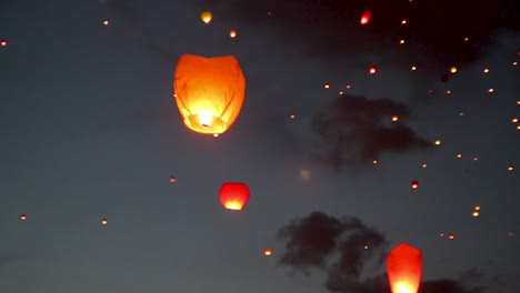 sky lanterns at night