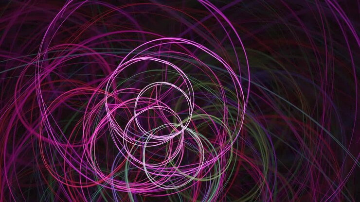 Rainbow color circle spirals in motion - seamless looping abstract background, relaxing meditative spiritual fusion, intricate fractal kaleidoscope mandala, sacred colorful geometry, music vj beats