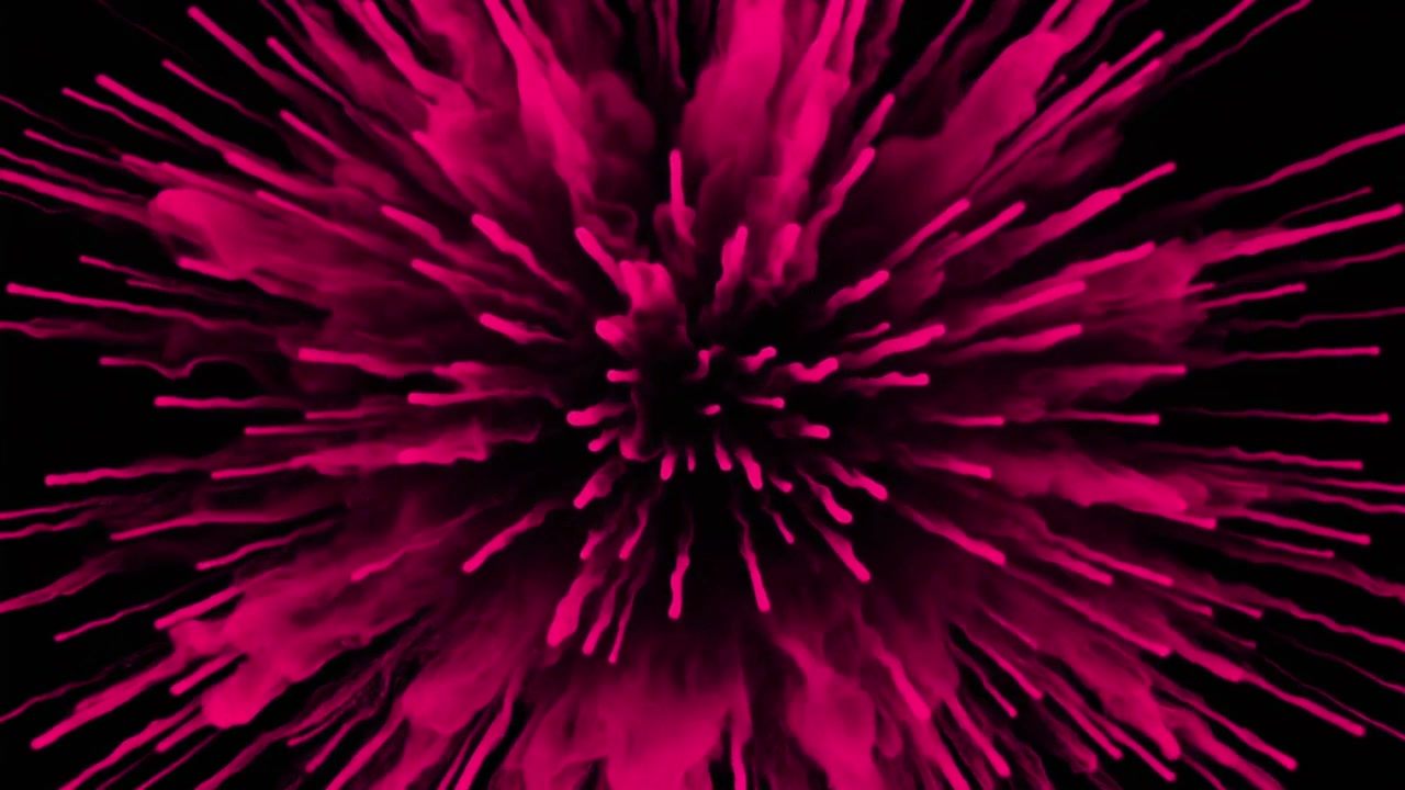 Abstract Pink Particle Explosion on Black Background