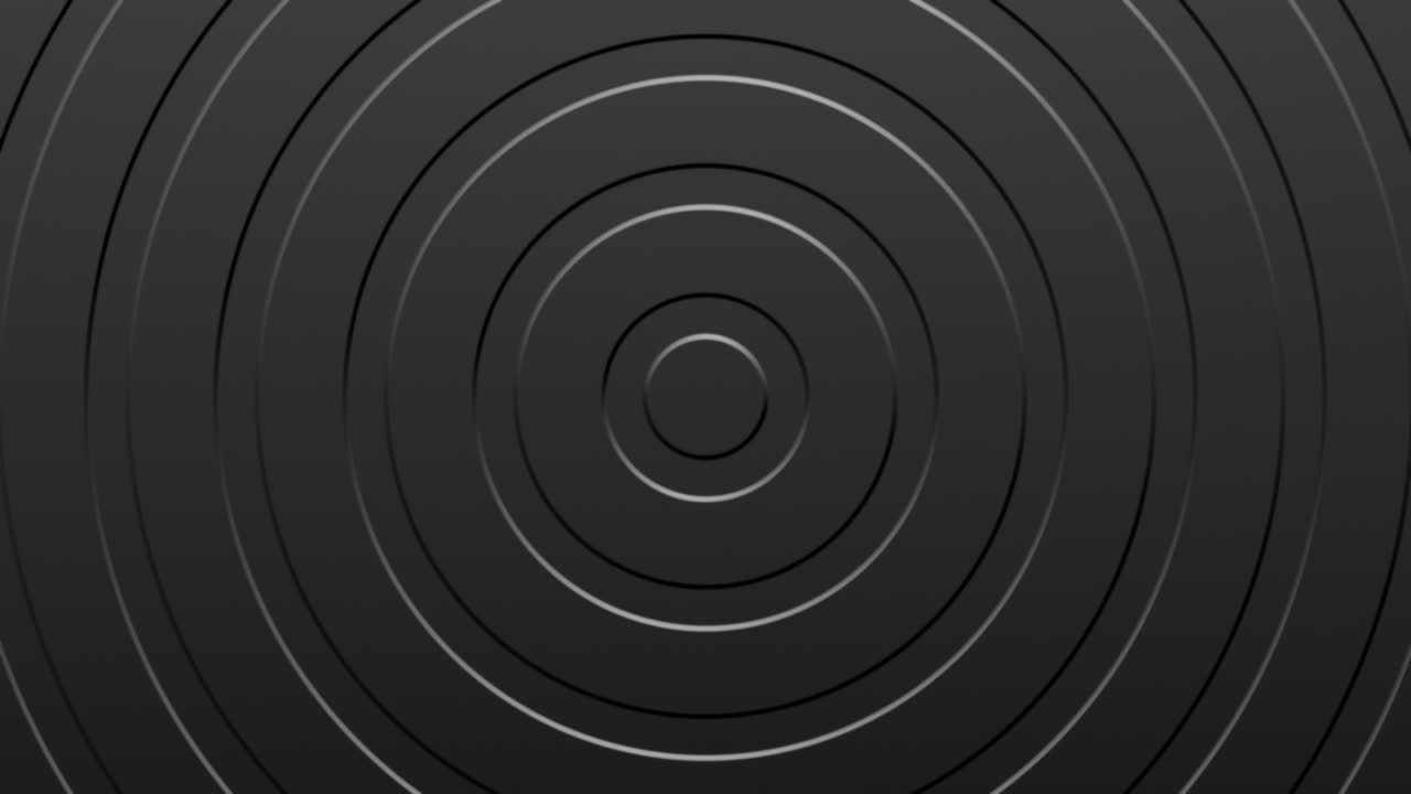 fondo oscuro animado abstracto. círculos indentados moviéndose hacia afuera. 4k listo para bucle