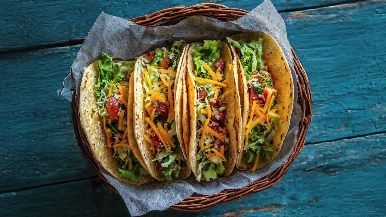 tacos deliciosos en una canasta