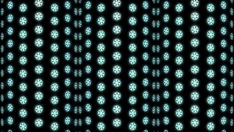 Neon Christmas Pattern Background of Snowflake in White and Black Looping animation