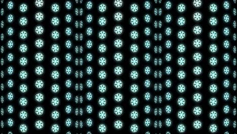 neon christmas pattern background of snowflake in white and black looping animation