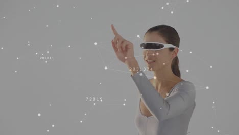 Woman-wearing-a-virtual-reality-headset-