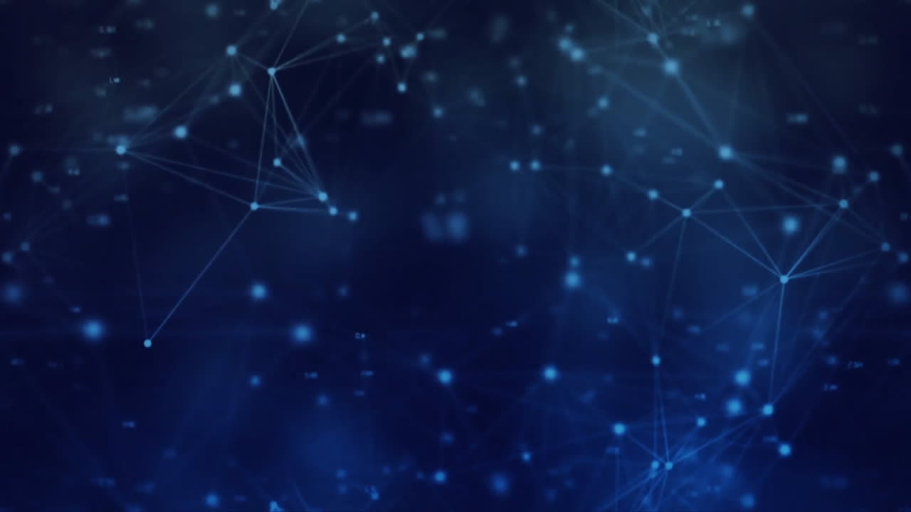 Animation of network of connections on black background