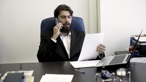 businessman on phone in office